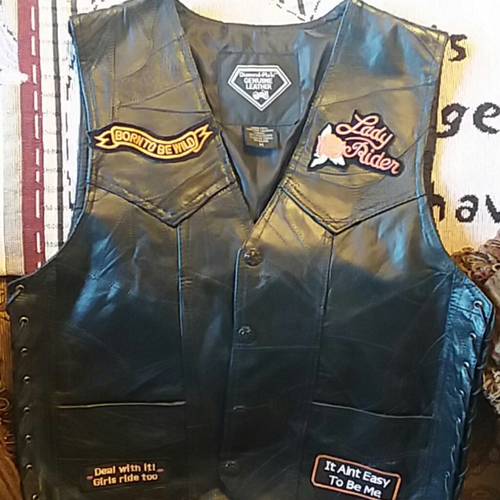 Genuine Leather Woman's Biker Vest